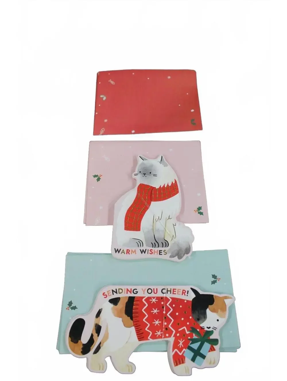 Holiday Dog Cat Pop-Up Note Card Set Christmas 6pc